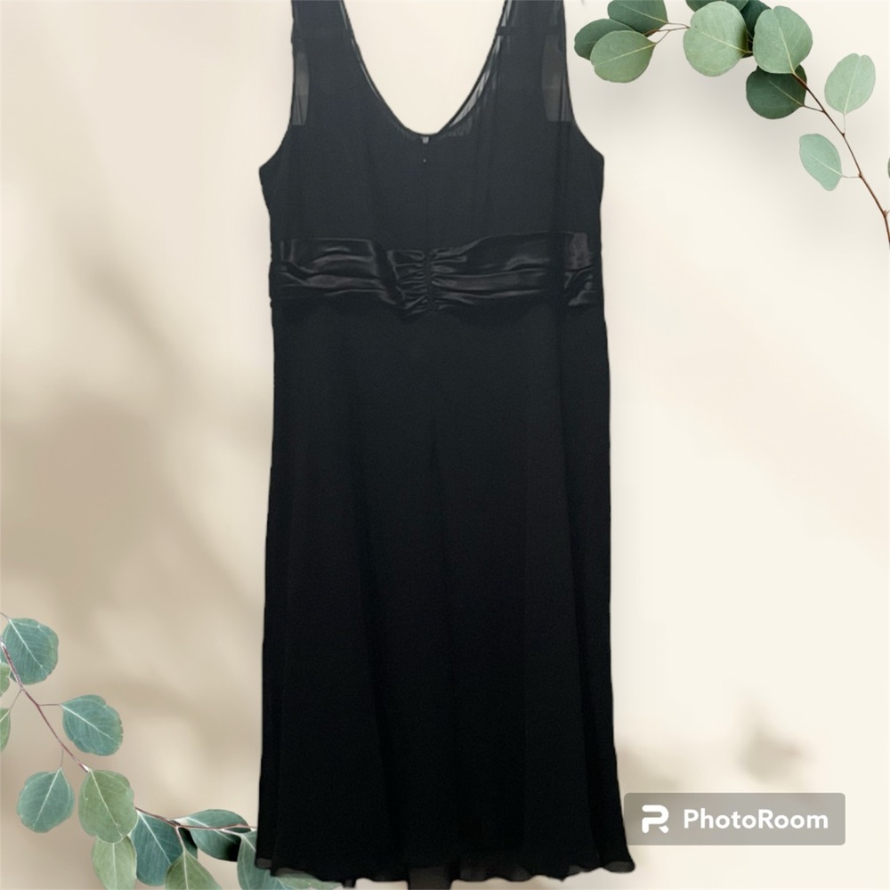 Dress Barn dress size 20W sleeveless black w/beaded top lining under chiffon - Picture 5 of 14